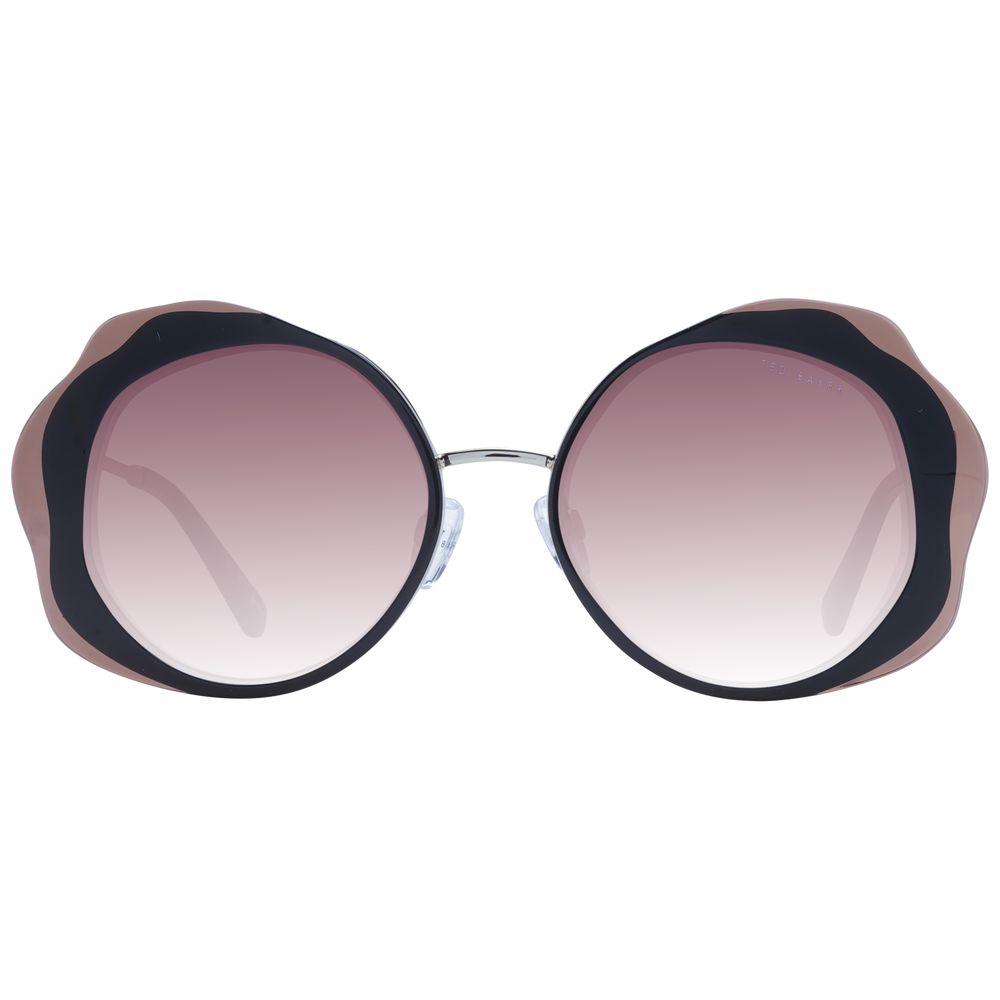 Ted Baker black acetate sunglasses with rounded frames and dark tinted lenses, stylish and modern eyewear for sun protection.