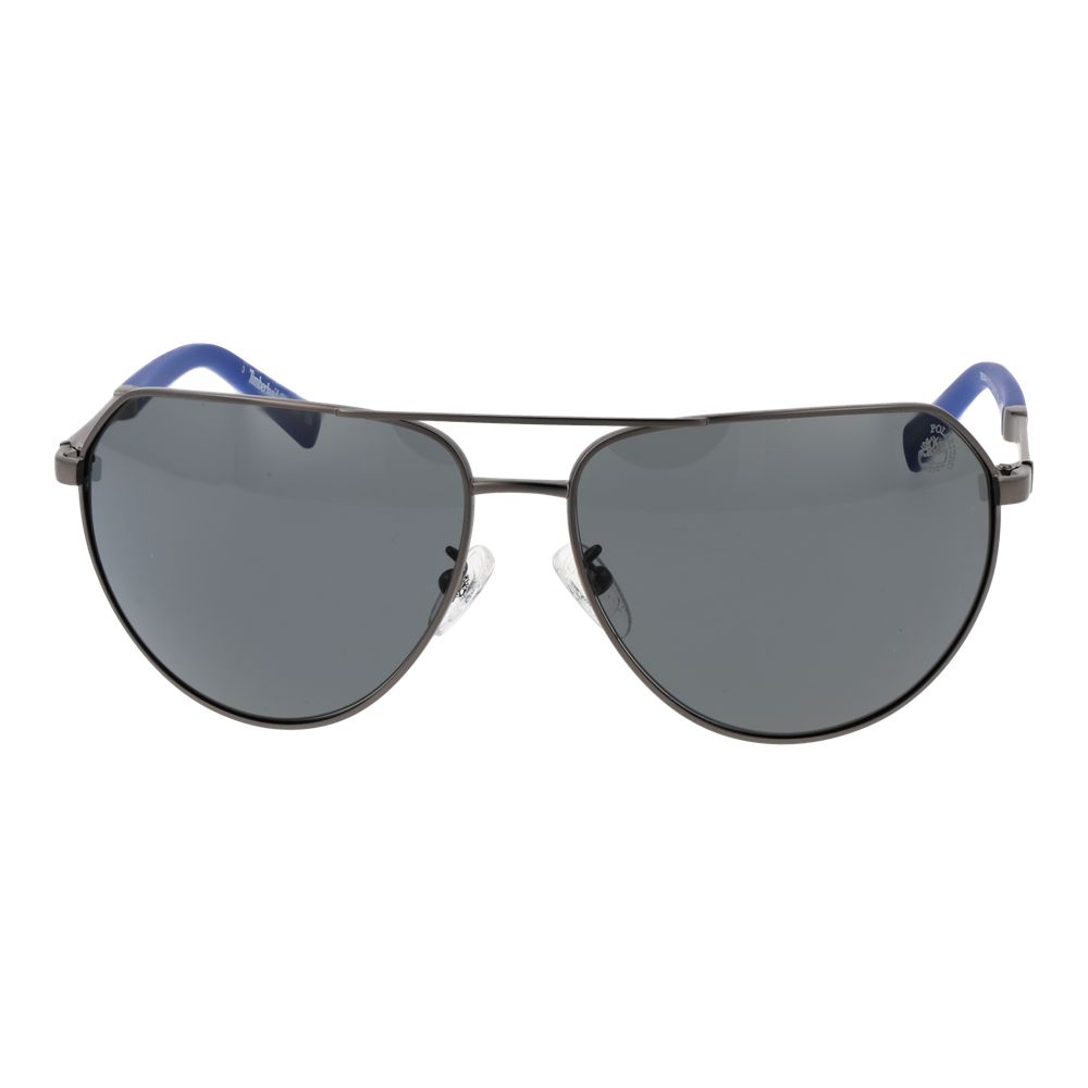 Timberland gray metal sunglasses with sleek frame and tinted lenses, stylish and durable eyewear for outdoor wear.