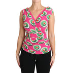 Dolce & Gabbana Pink Silk Stretch Sicilian Cake Top