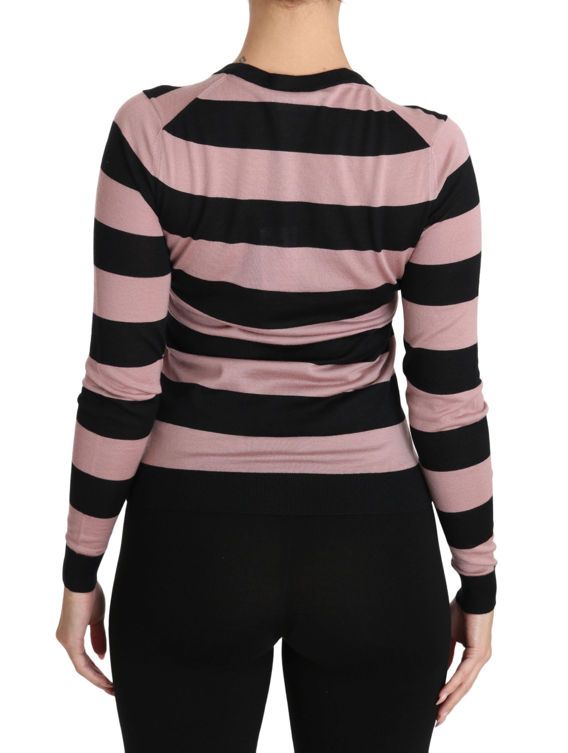 Dolce & Gabbana Pink Floral Cashmere Cardigan Sweater Dolce & Gabbana