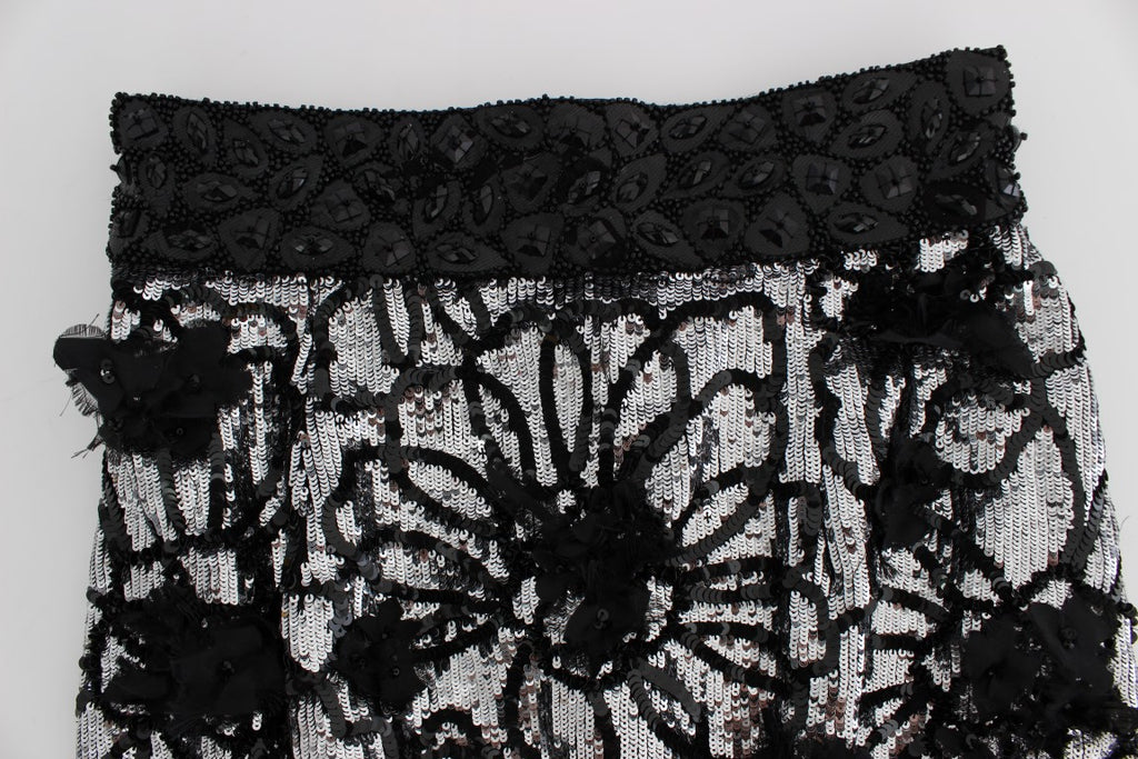 Dolce & Gabbana Black Crystal Sequined Mini Shorts - Eljoys Fashion 