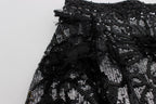 Dolce & Gabbana Black Crystal Sequined Mini Shorts - Eljoys Fashion 