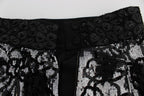Dolce & Gabbana Black Crystal Sequined Mini Shorts - Eljoys Fashion 
