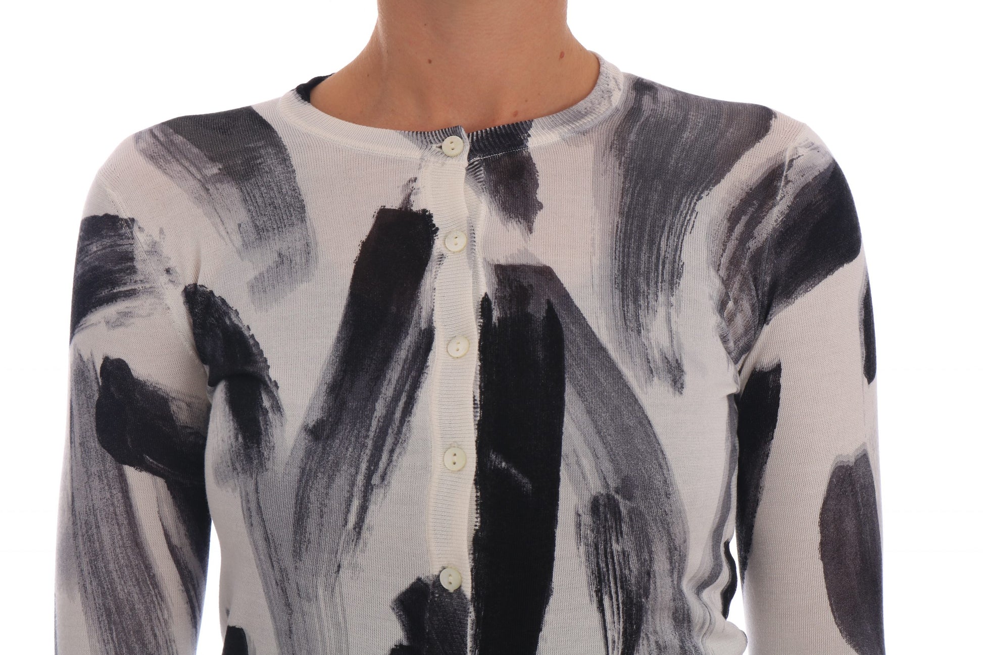 Dolce & Gabbana Cardigan Lightweight Silk Paint Stroke Sweater Dolce & Gabbana