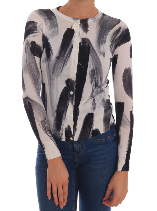 Dolce & Gabbana Cardigan Lightweight Silk Paint Stroke Sweater Dolce & Gabbana