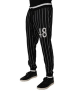 Dolce & Gabbana Black White Stripes Jogger Sweatpants Pants - Eljoys Fashion 