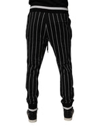 Dolce & Gabbana Black White Stripes Jogger Sweatpants Pants - Eljoys Fashion 