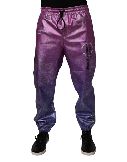 Dolce & Gabbana Pink Purple Two Tone Jogger Sweatpants Pants Dolce & Gabbana