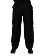 Dolce & Gabbana Black Logo Monogram Straight Pants - Eljoys Fashion 