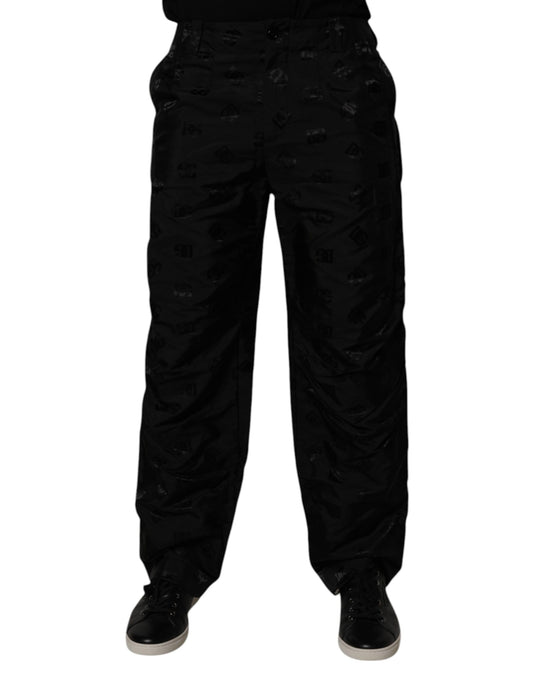 Dolce & Gabbana Black Logo Monogram Straight Pants Dolce & Gabbana
