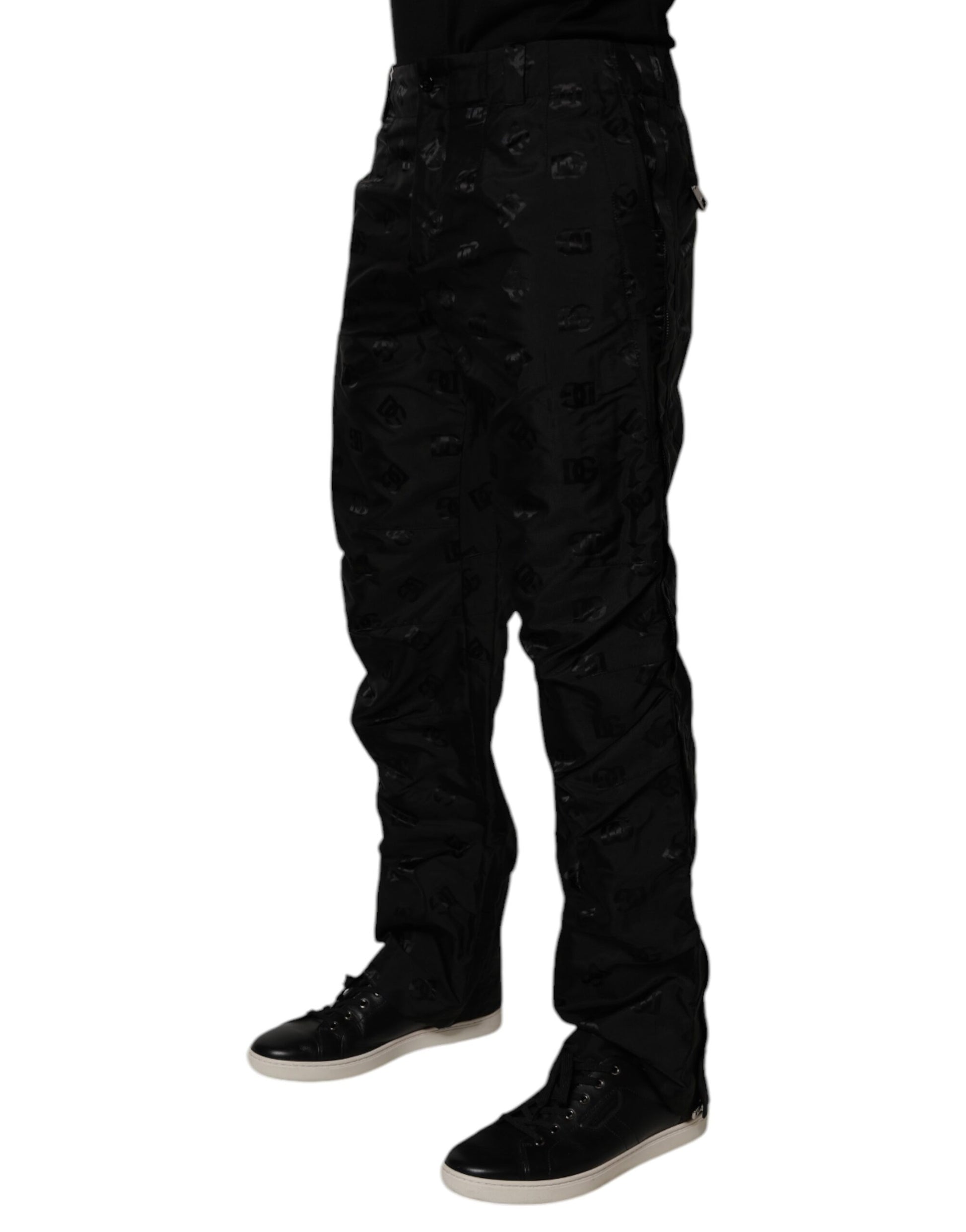 Dolce & Gabbana Black Logo Monogram Straight Pants Dolce & Gabbana