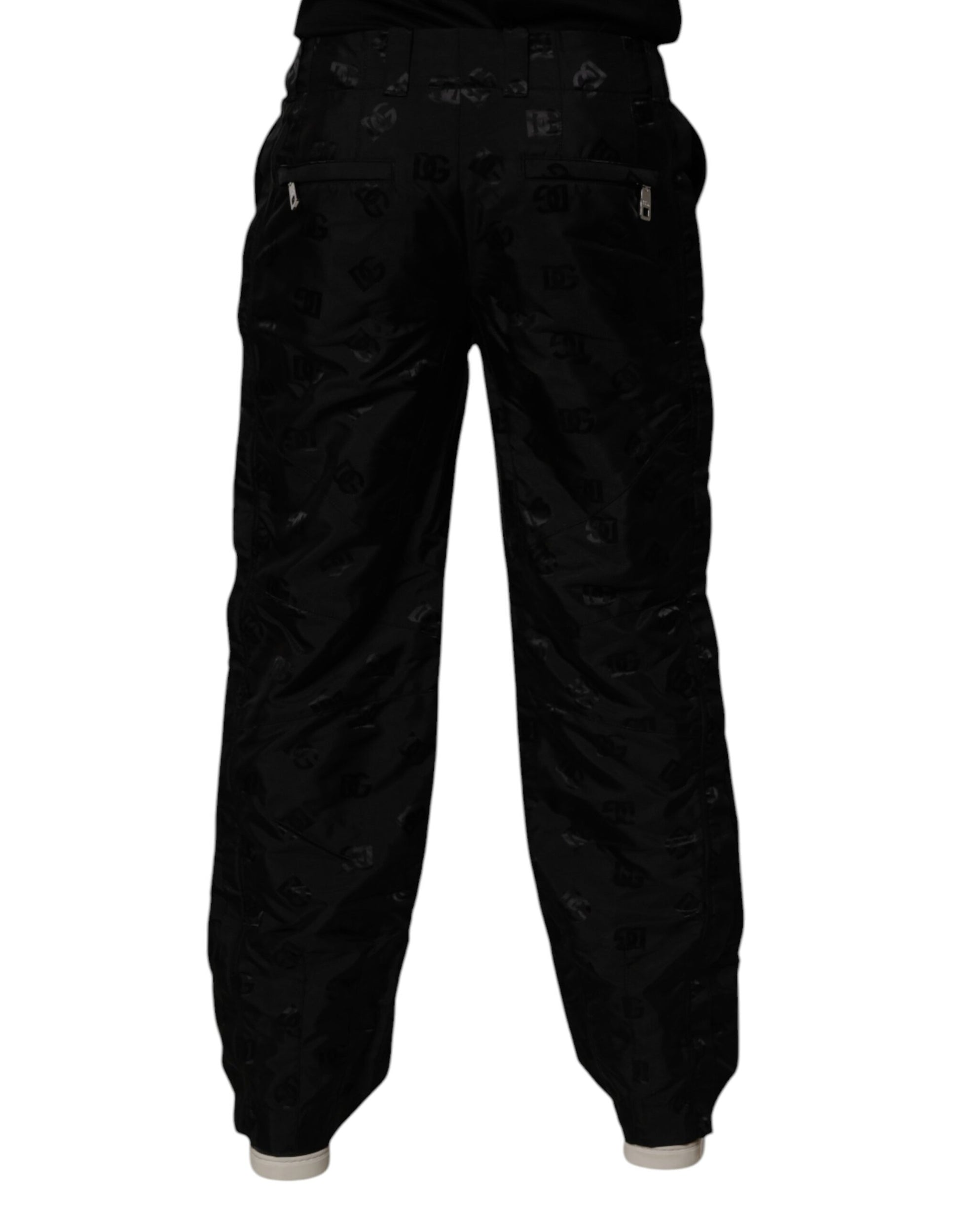 Dolce & Gabbana Black Logo Monogram Straight Pants Dolce & Gabbana