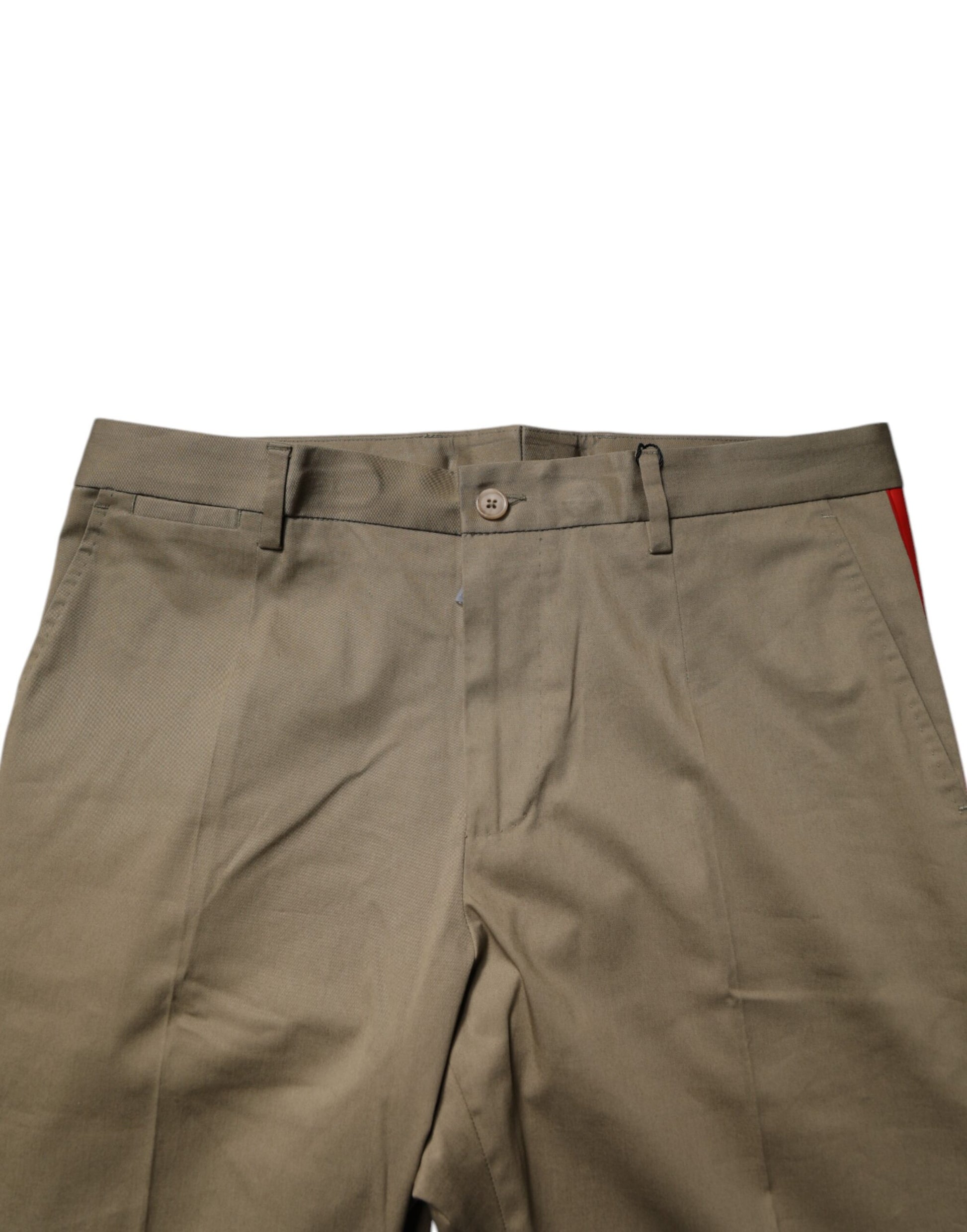 Dolce & Gabbana Dark Khaki Cotton Tapered Pants Dolce & Gabbana