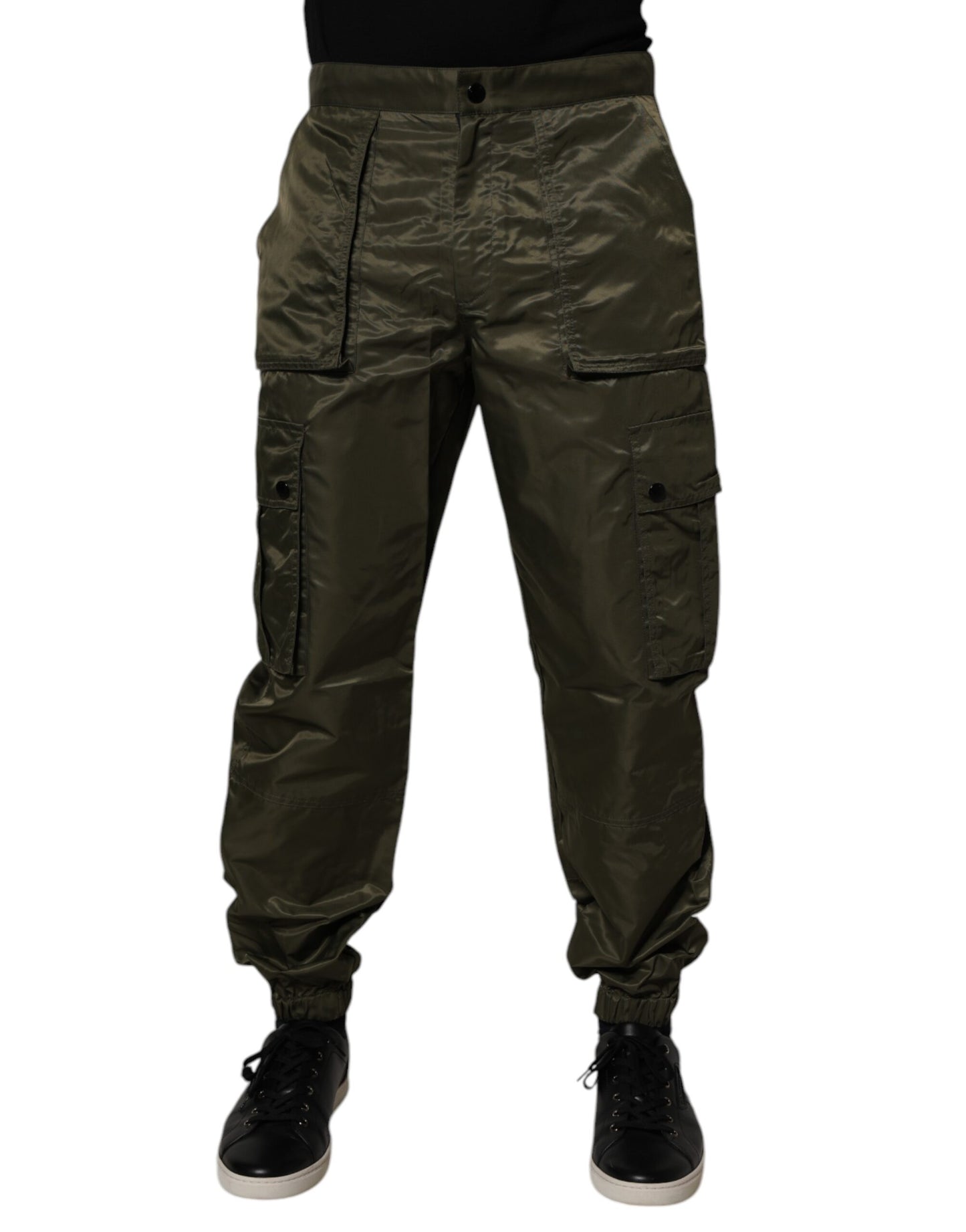 Dolce & Gabbana Dark Green Nylon Cargo Pants Dolce & Gabbana