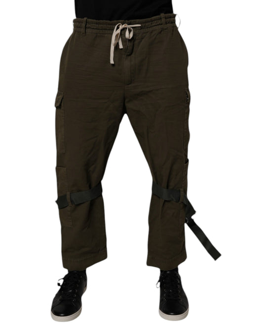Dolce & Gabbana Brown Cotton Stretch Cargo Pants Dolce & Gabbana