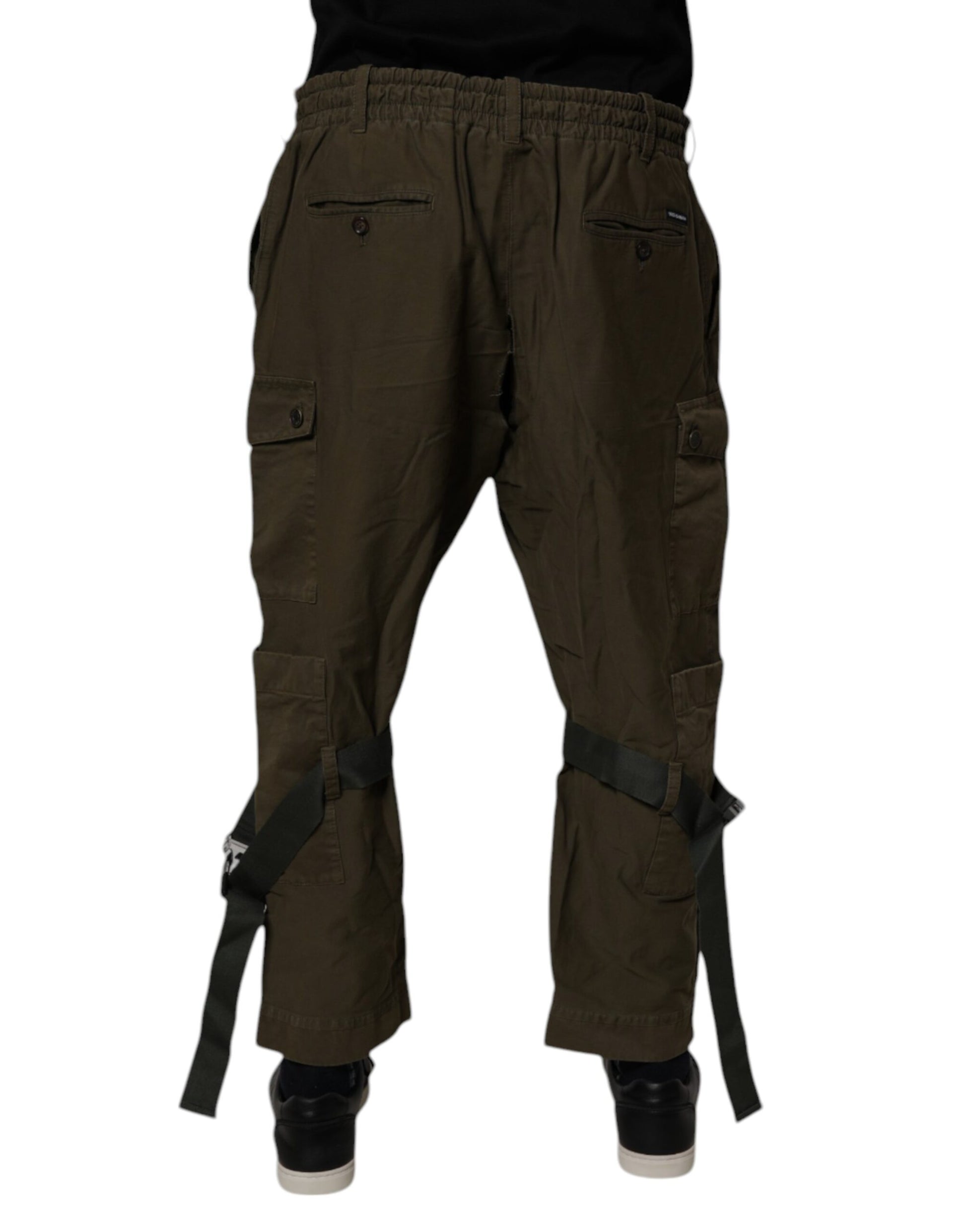 Dolce & Gabbana Brown Cotton Stretch Cargo Pants Dolce & Gabbana