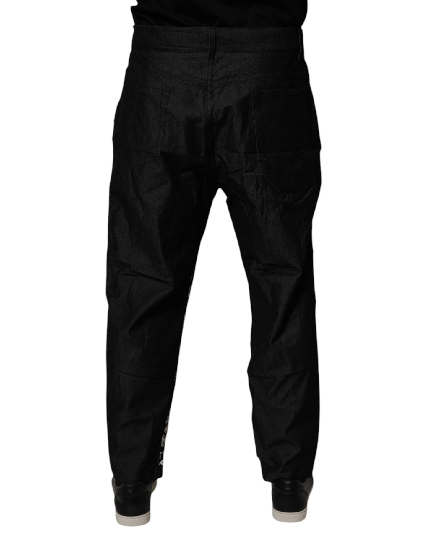 Dolce & Gabbana Black Bandana Cotton Skinny Denim Jeans Dolce & Gabbana