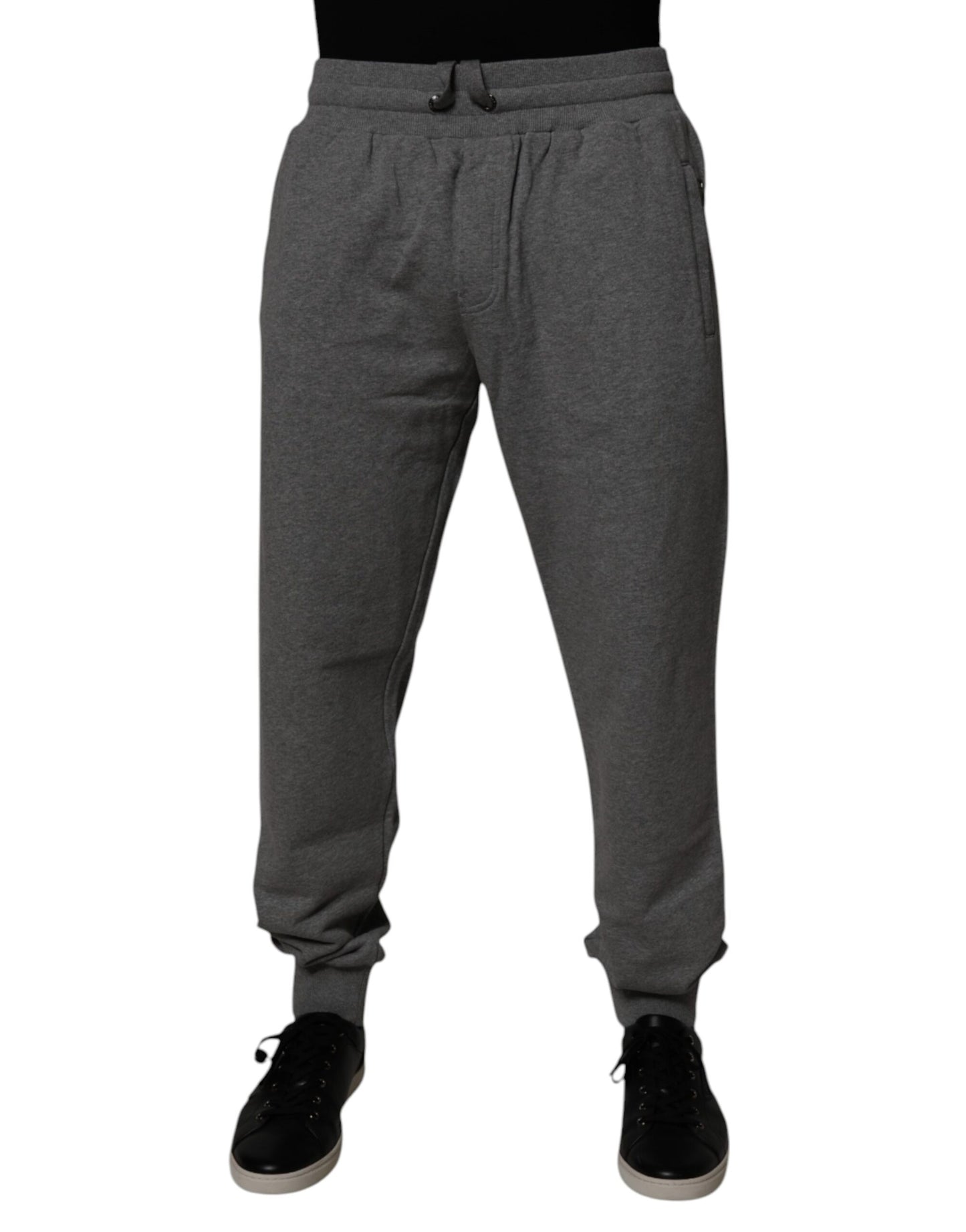 Dolce & Gabbana Gray Logo Cotton Jogger Men Sweatpants Pants Dolce & Gabbana