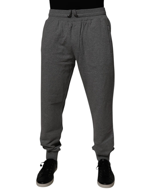Dolce & Gabbana Gray Logo Cotton Jogger Men Sweatpants Pants Dolce & Gabbana