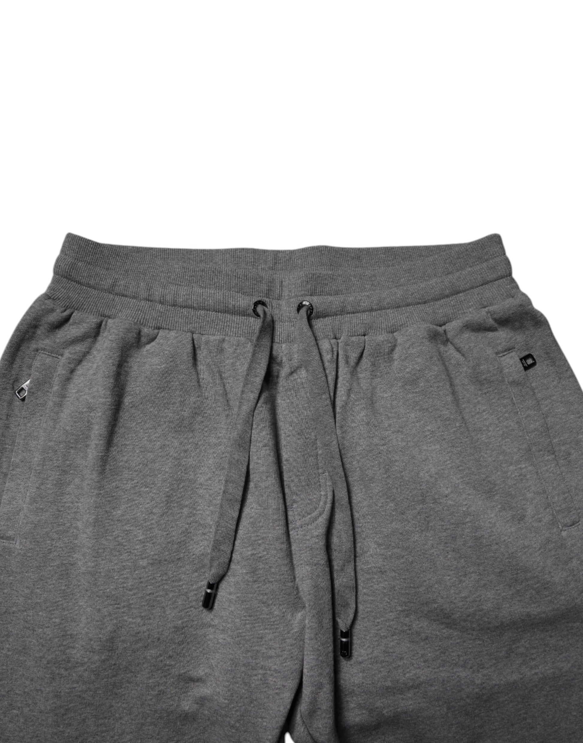 Dolce & Gabbana Gray Logo Cotton Jogger Men Sweatpants Pants Dolce & Gabbana