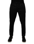 Dolce & Gabbana Black Polyester Men Jogger Sweatpants Pants - Eljoys Fashion 