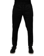 Dolce & Gabbana Black Polyester Men Jogger Sweatpants Pants - Eljoys Fashion 