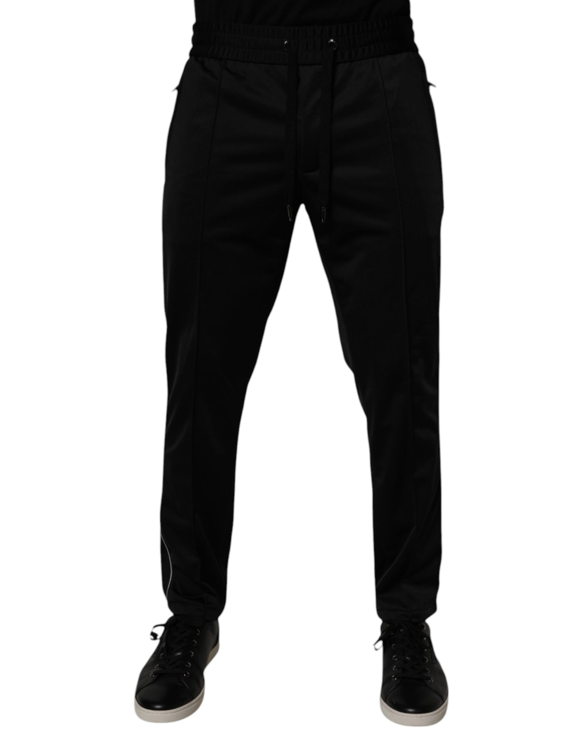 Dolce & Gabbana Black Polyester Men Jogger Sweatpants Pants Dolce & Gabbana