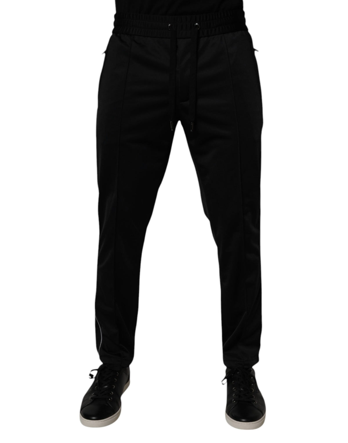 Dolce & Gabbana Black Polyester Men Jogger Sweatpants Pants - Eljoys Fashion 