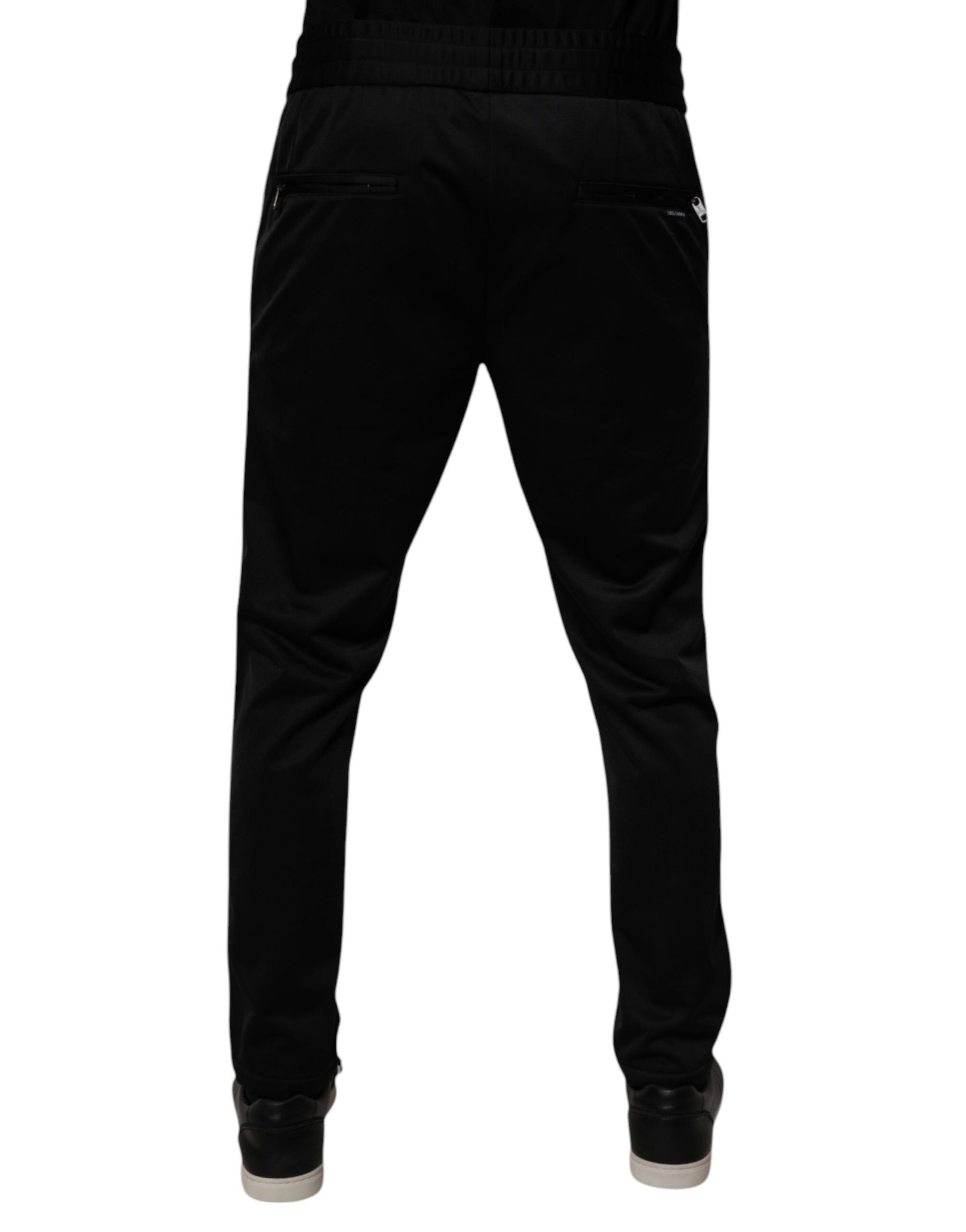 Dolce & Gabbana Black Polyester Men Jogger Sweatpants Pants Dolce & Gabbana