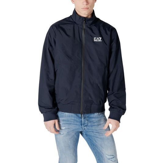 EA7 Emporio Armani Blue Polyamide Jackets & Coat EA7 Emporio Armani