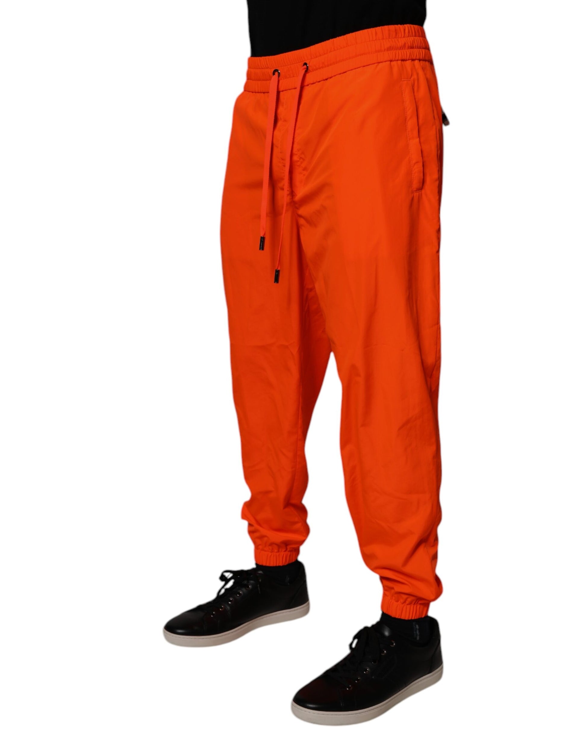 Dolce & Gabbana Orange Polyester Men Jogger Sweatpants Pants Dolce & Gabbana