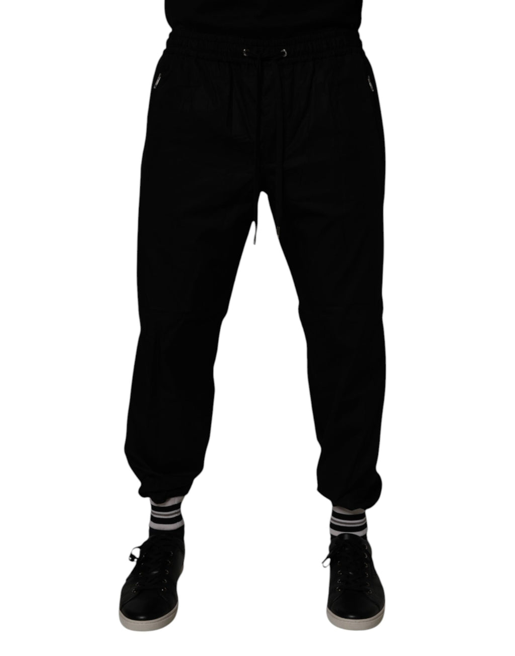 Dolce & Gabbana Black Cotton Men Jogger Sweatpants Pants - Eljoys Fashion 