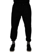 Dolce & Gabbana Black Cotton Men Jogger Sweatpants Pants - Eljoys Fashion 