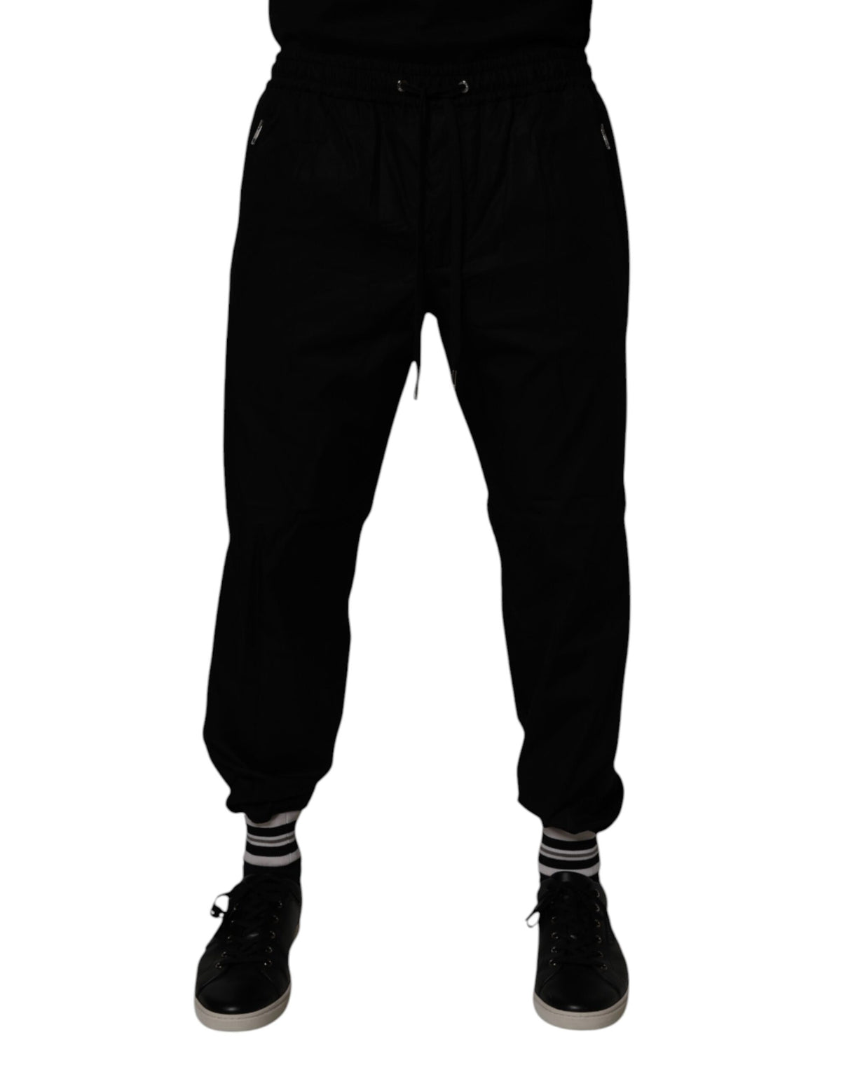 Dolce & Gabbana Black Cotton Men Jogger Sweatpants Pants - Eljoys Fashion 