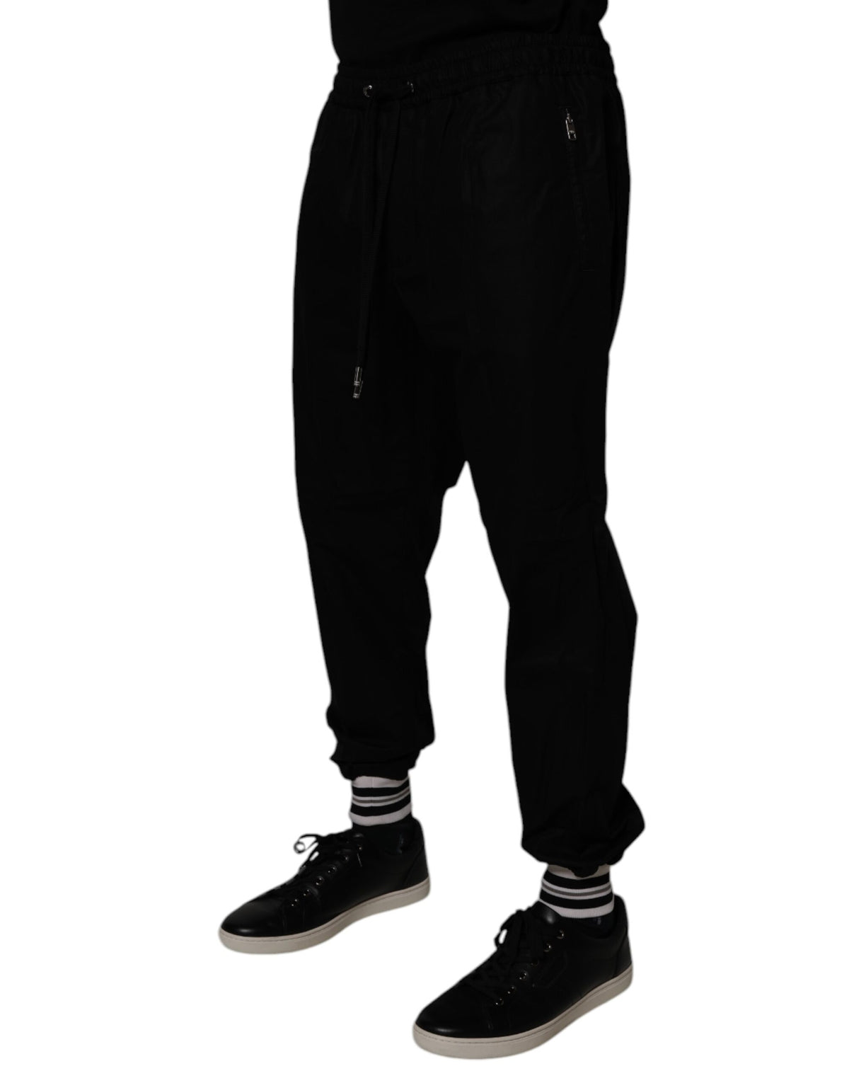 Dolce & Gabbana Black Cotton Men Jogger Sweatpants Pants - Eljoys Fashion 