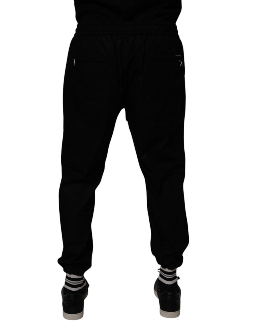 Dolce & Gabbana Black Cotton Men Jogger Sweatpants Pants - Eljoys Fashion 
