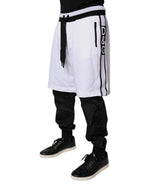 Dolce & Gabbana Black White Cotton Layered Sweatpants Pants - Eljoys Fashion 