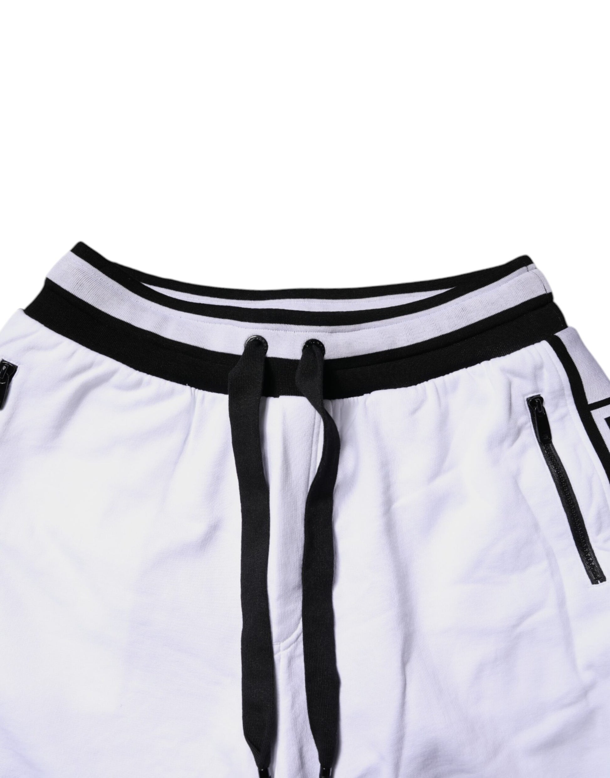 Dolce & Gabbana Black White Cotton Layered Sweatpants Pants Dolce & Gabbana