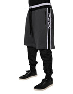 Dolce & Gabbana Black Gray Cotton Layered Men Sweatpants Pants - Eljoys Fashion 