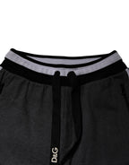 Dolce & Gabbana Black Gray Cotton Layered Men Sweatpants Pants - Eljoys Fashion 