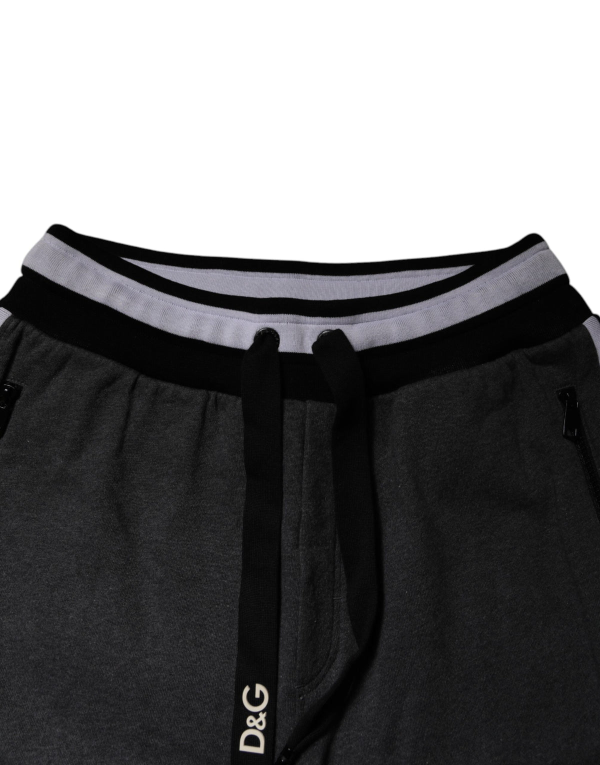 Dolce & Gabbana Black Gray Cotton Layered Men Sweatpants Pants - Eljoys Fashion 