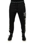 Dolce & Gabbana Black Floral King Men Jogger Sweatpants Pants - Eljoys Fashion 