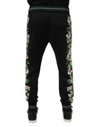 Dolce & Gabbana Black Floral King Men Jogger Sweatpants Pants - Eljoys Fashion 