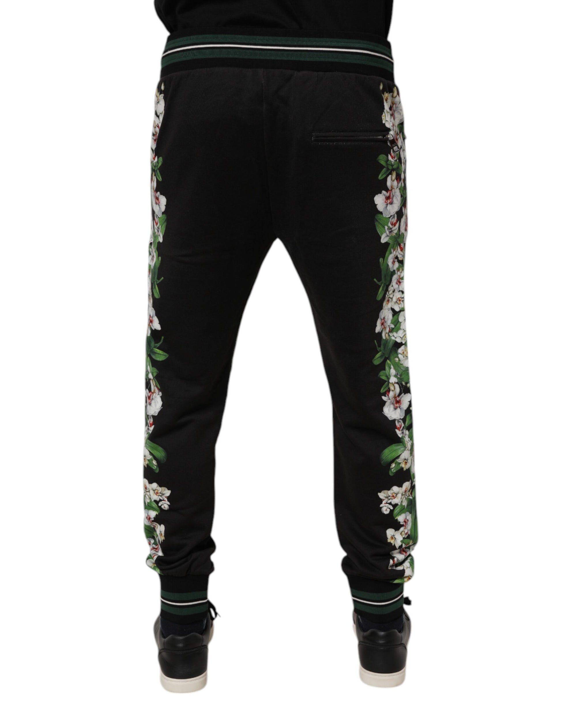 Dolce & Gabbana Black Floral King Men Jogger Sweatpants Pants Dolce & Gabbana