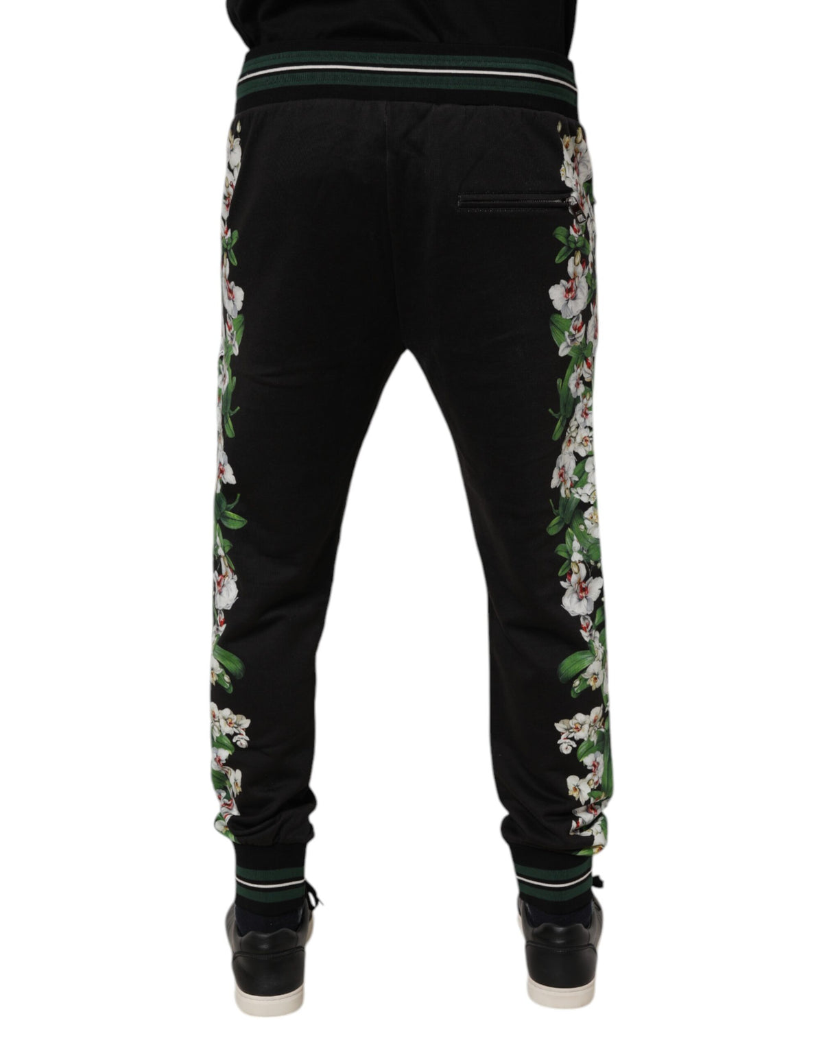 Dolce & Gabbana Black Floral King Men Jogger Sweatpants Pants - Eljoys Fashion 