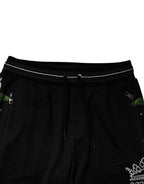 Dolce & Gabbana Black Floral King Men Jogger Sweatpants Pants - Eljoys Fashion 