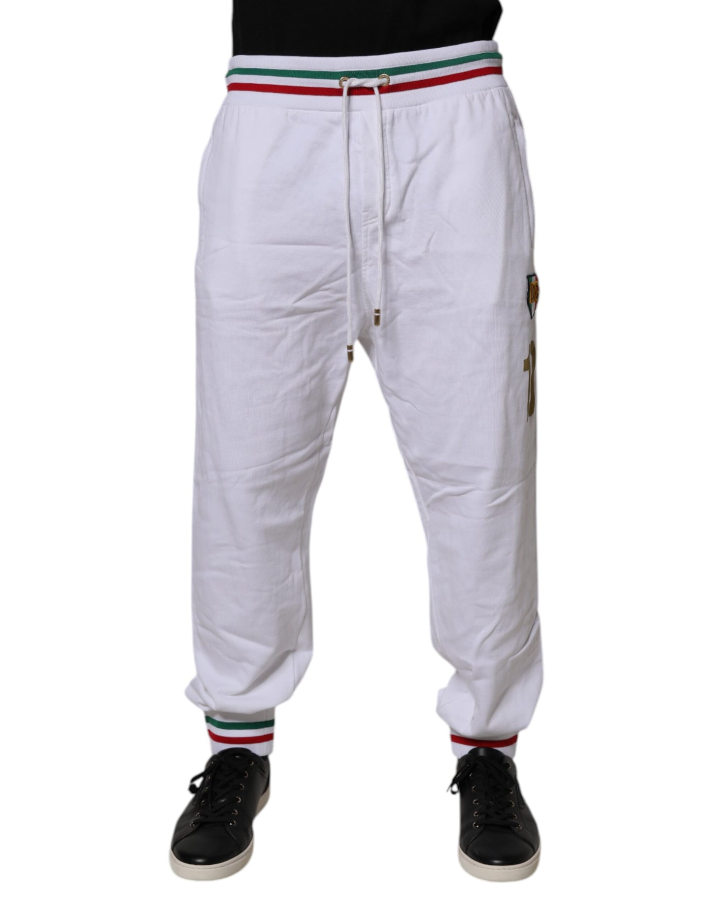 Dolce & Gabbana White Italia Cotton Jogger Sweatpants Pants Dolce & Gabbana