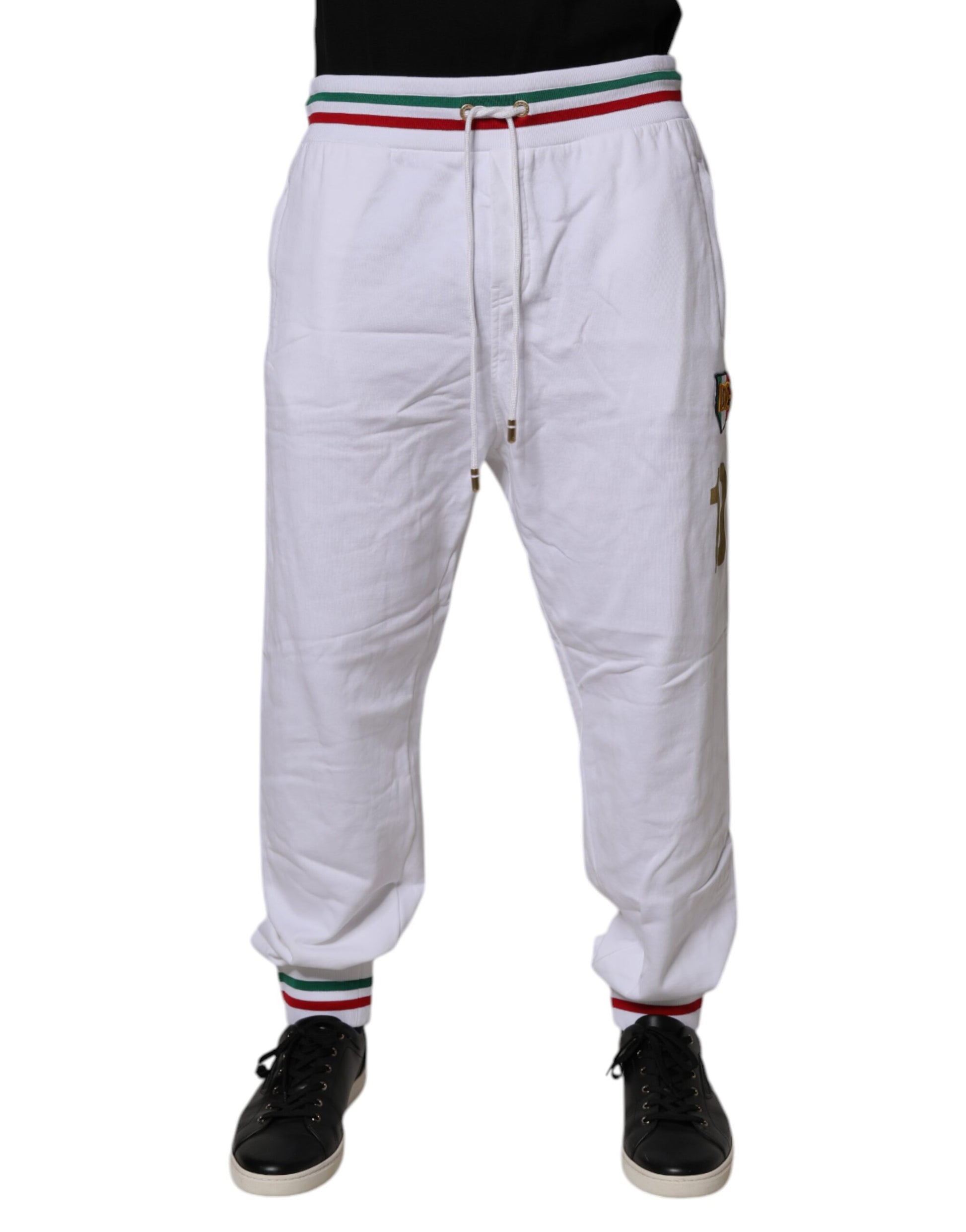 Dolce & Gabbana White Italia Cotton Jogger Sweatpants Pants Dolce & Gabbana