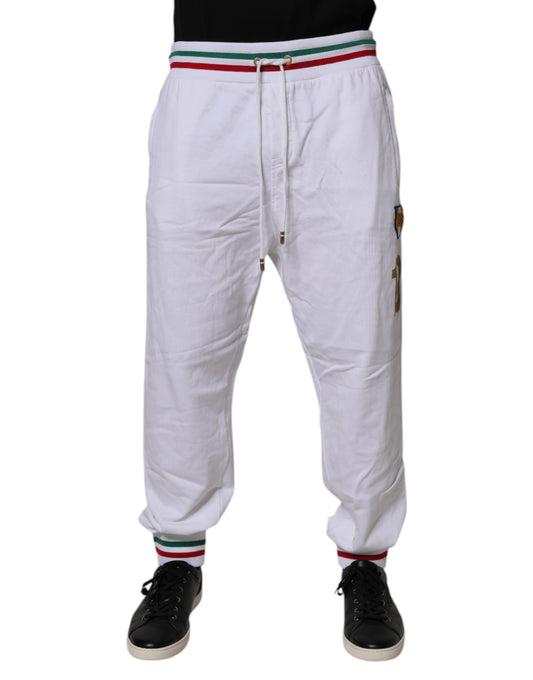 Dolce & Gabbana White Italia Cotton Jogger Sweatpants Pants Dolce & Gabbana