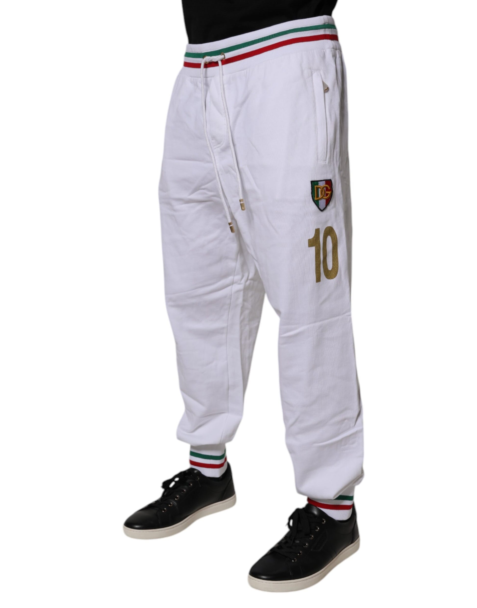 Dolce & Gabbana White Italia Cotton Jogger Sweatpants Pants Dolce & Gabbana